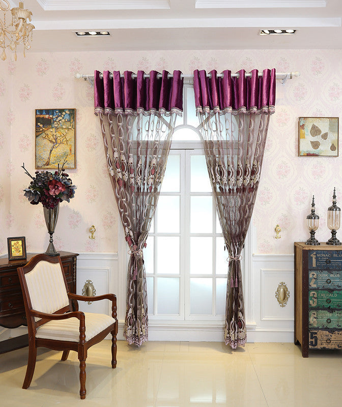 HKM-914707 Stylish Embossed Embroidered Window Screens for Living Room and Bedroom in Versatile Designs