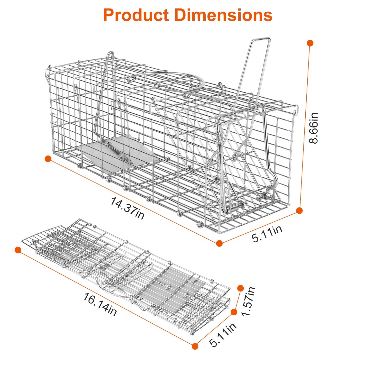 HKM-914835 Humane and Reusable Mouse Trap with High Sensitivity Gravity Pedal for Indoor and Outdoor Use