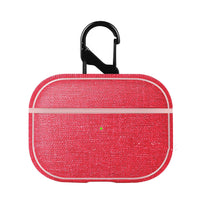 HKM-914899 Protective PC Leather Cover for AirPods Pro - Anti-Scratch Style in Rose Red and Denim Blue
