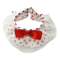 HKM-915091 Red Polka Dot Cotton Pet Fashion Collar with Scarf - Sizes XS to XL