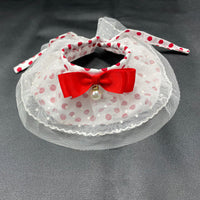 HKM-915091 Red Polka Dot Cotton Pet Fashion Collar with Scarf - Sizes XS to XL