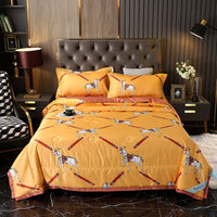 HKM-915155 Tiansi Summer Four-Piece Cooling Quilt Set - Machine Washable Tencel Bed Cover for Single and Double Beds