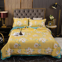HKM-915155 Tiansi Summer Four-Piece Cooling Quilt Set - Machine Washable Tencel Bed Cover for Single and Double Beds