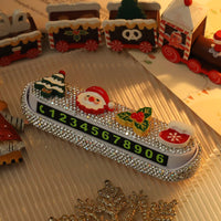 HKM-915283 Christmas Cartoon Phone Number Sign – Cute Car Moving Digital Number Plate Decoration