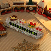 HKM-915283 Christmas Cartoon Phone Number Sign – Cute Car Moving Digital Number Plate Decoration