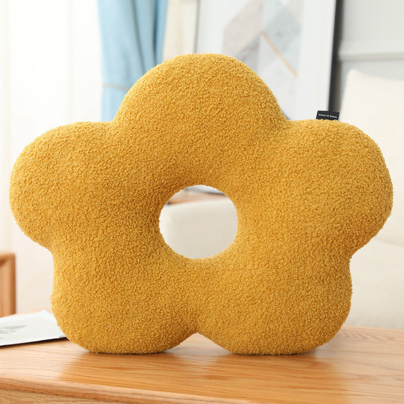 HKM-915283 Plush Three-Dimensional Round Lumbar Support Pillow with Core