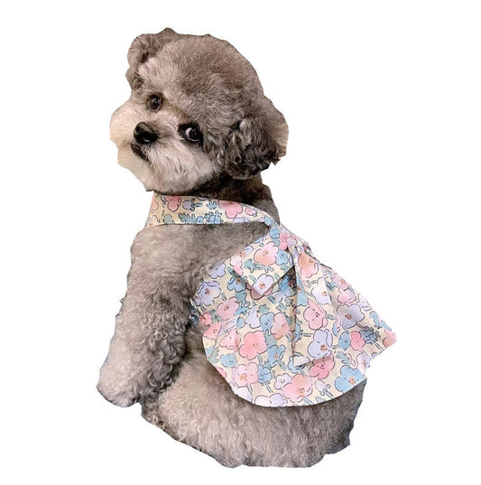 HKM-915731 Dog Cotton Skirt with Hand Rope in Blue and White Color Options