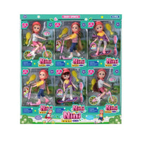 HKM-915795 Movable Joints Mini Baby Doll Set with Skateboard for Ages 2 to 7