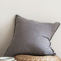 HKM-915987 Cotton and Linen Large Solid Color Living Room Cushion - 55x55cm and 45x45cm Options