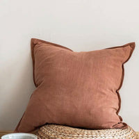 HKM-915987 Cotton and Linen Large Solid Color Living Room Cushion - 55x55cm and 45x45cm Options