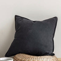 HKM-915987 Cotton and Linen Large Solid Color Living Room Cushion - 55x55cm and 45x45cm Options