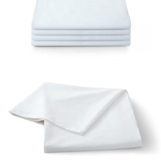 HKM-915987 Pure Cotton White Bed Sheet for Single Beds - Soft and Comfortable