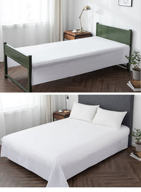 HKM-915987 Pure Cotton White Bed Sheet for Single Beds - Soft and Comfortable