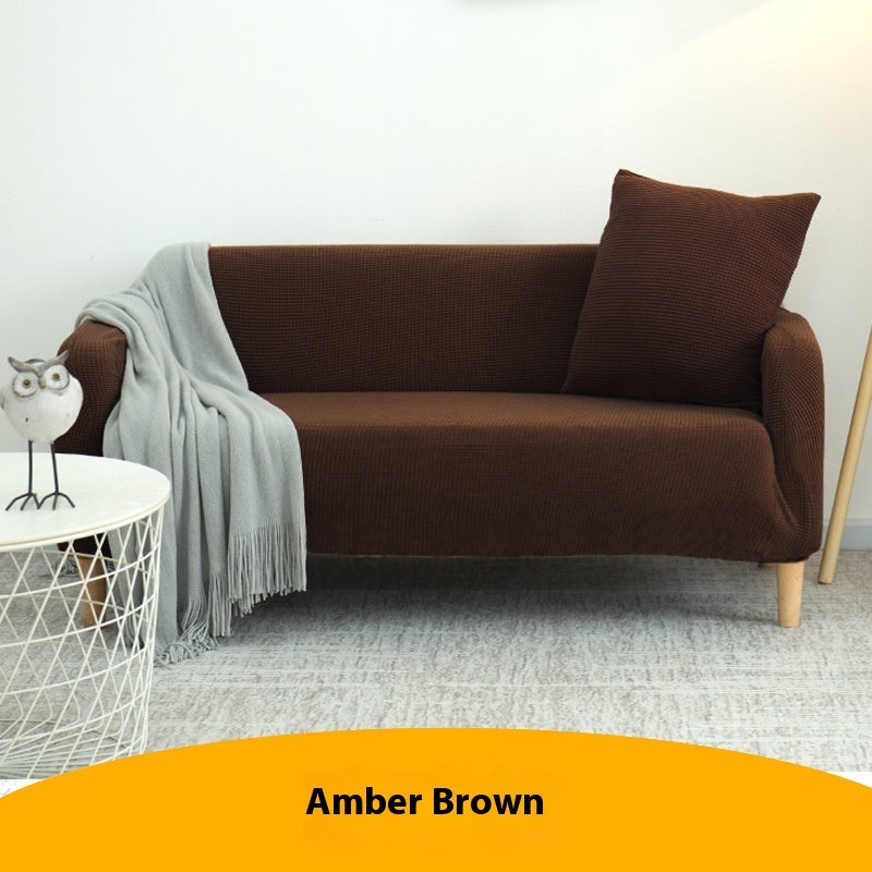 HKM-916051 Knitted Thickened Sofa Cover in Solid Colors for Single, Double, and Three-Seat Sofas