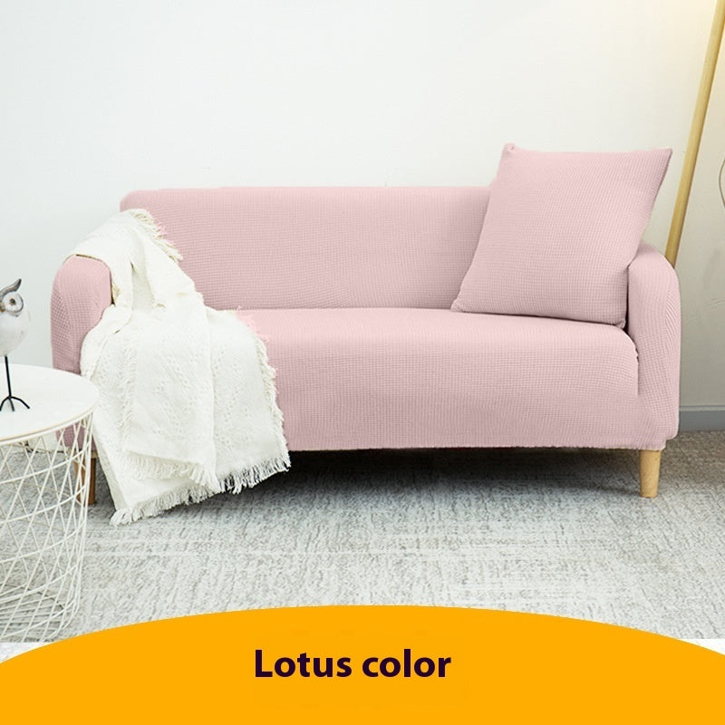 HKM-916051 Knitted Thickened Sofa Cover in Solid Colors for Single, Double, and Three-Seat Sofas