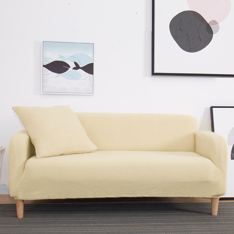 HKM-916051 Knitted Thickened Sofa Cover in Solid Colors for Single, Double, and Three-Seat Sofas