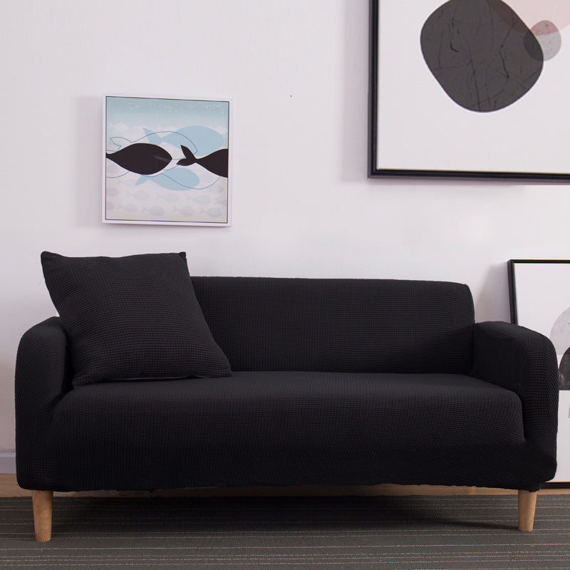HKM-916051 Knitted Thickened Sofa Cover in Solid Colors for Single, Double, and Three-Seat Sofas