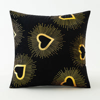HKM-916115 Black Velvet Printed Heart Pillow - Love Design, 45x45cm, Coreless, American Style