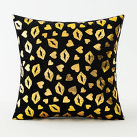 HKM-916115 Black Velvet Printed Heart Pillow - Love Design, 45x45cm, Coreless, American Style