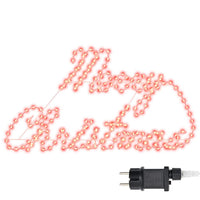 HKM-916115 Illuminated Red Christmas Sign with 216 LEDs, Waterproof Iron Design for Indoor and Outdoor Use, 99 x 55 x 13 cm