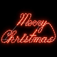 HKM-916115 Illuminated Red Christmas Sign with 216 LEDs, Waterproof Iron Design for Indoor and Outdoor Use, 99 x 55 x 13 cm