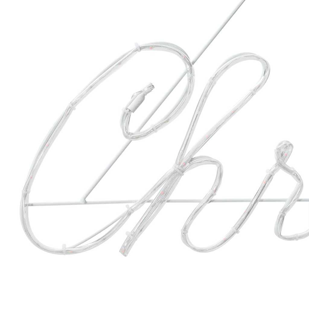 HKM-916115 Illuminated Red Christmas Sign with 216 LEDs, Waterproof Iron Design for Indoor and Outdoor Use, 99 x 55 x 13 cm