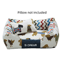 HKM-916115 Removable and Washable Large Pet Bed with Small Pillow for Dogs and Cats - Available in Brown and Yellow