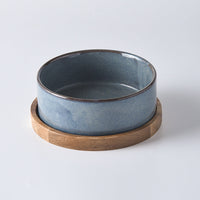 HKM-916179 Ceramic Double Pet Bowl with Anti-Tumble Design for Cats - Small & Medium Sizes Available