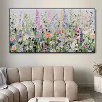 HKM-916243 Hand-painted Flower Oil Painting on Canvas – Decorative Retro Abstract Art for Home and Office Decor