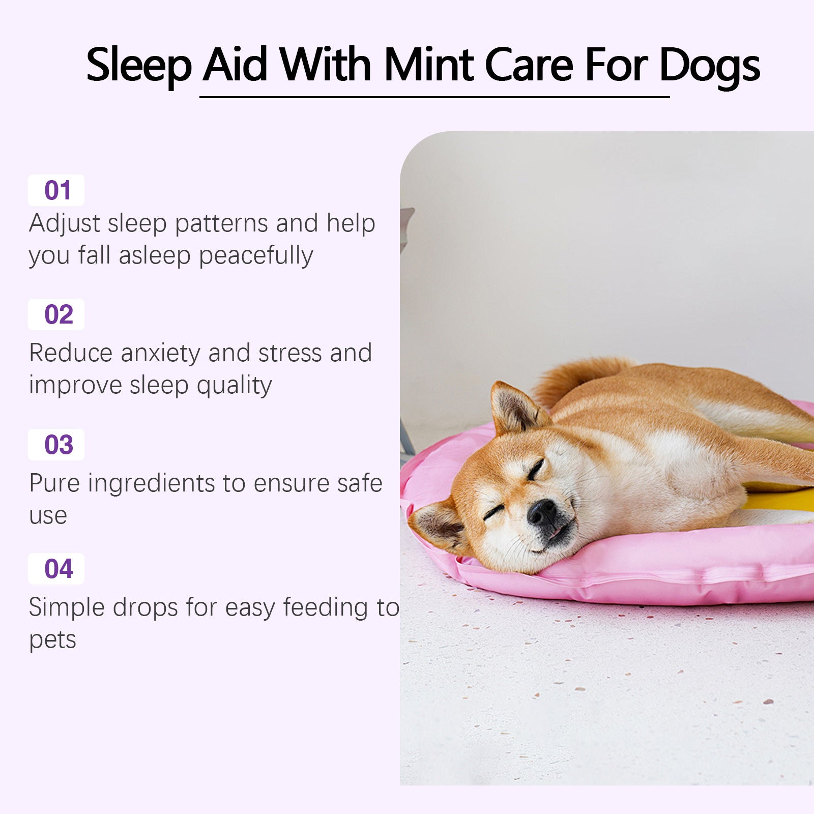 HKM-916307 Calming Sleep Drops for Dogs - Natural Mint Extract Formula, 60ml