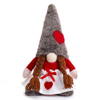 HKM-916435 Cute Faceless Doll Ornaments for Valentine's Day - 12.5" Decorative Cloth Dolls