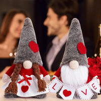 HKM-916435 Cute Faceless Doll Ornaments for Valentine's Day - 12.5" Decorative Cloth Dolls