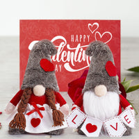 HKM-916435 Cute Faceless Doll Ornaments for Valentine's Day - 12.5" Decorative Cloth Dolls