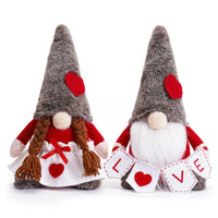 HKM-916435 Cute Faceless Doll Ornaments for Valentine's Day - 12.5" Decorative Cloth Dolls