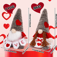 HKM-916435 Cute Faceless Doll Ornaments for Valentine's Day - 12.5" Decorative Cloth Dolls
