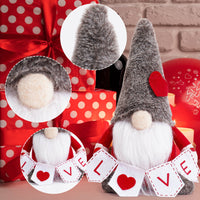 HKM-916435 Cute Faceless Doll Ornaments for Valentine's Day - 12.5" Decorative Cloth Dolls