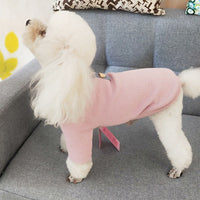 HKM-916563 Comfortable Cotton Striped Dog Sweater in Navy Blue, Lotus Root Pink, and Original White