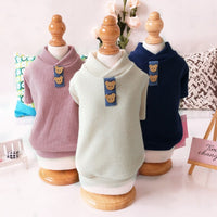 HKM-916563 Comfortable Cotton Striped Dog Sweater in Navy Blue, Lotus Root Pink, and Original White