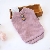 HKM-916563 Comfortable Cotton Striped Dog Sweater in Navy Blue, Lotus Root Pink, and Original White