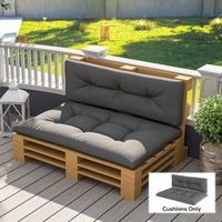HKM-916691 Dark Gray 2-Seater Pallet Cushion Set - Tufted Design, Outdoor Replacement Cushions, 3.9-Inch Thick