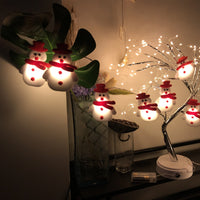 HKM-916755 Plush Snowman LED String Lights for Holiday Decor - Warm White, Battery/USB Options