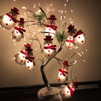 HKM-916755 Plush Snowman LED String Lights for Holiday Decor - Warm White, Battery/USB Options