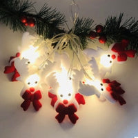 HKM-916755 Plush Snowman LED String Lights for Holiday Decor - Warm White, Battery/USB Options
