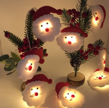 HKM-916755 Plush Snowman LED String Lights for Holiday Decor - Warm White, Battery/USB Options