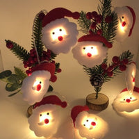 HKM-916755 Plush Snowman LED String Lights for Holiday Decor - Warm White, Battery/USB Options