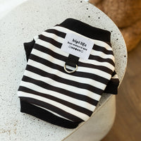 HKM-916819 Striped Thin Velvet Sweater for Small Dogs - Casual Pet Clothing in Black or Red