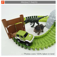 HKM-916947 Dinosaur Themed Slot Toy Train Track Construction Set for Kids Ages 2-4