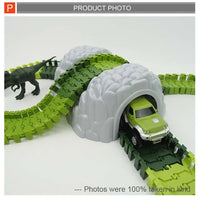 HKM-916947 Dinosaur Themed Slot Toy Train Track Construction Set for Kids Ages 2-4