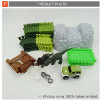 HKM-916947 Dinosaur Themed Slot Toy Train Track Construction Set for Kids Ages 2-4