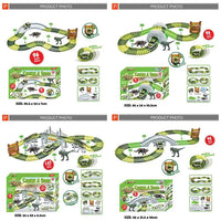 HKM-916947 Dinosaur Themed Slot Toy Train Track Construction Set for Kids Ages 2-4